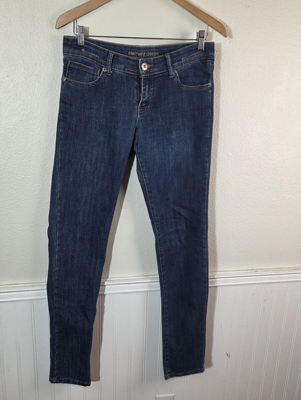 Element Denim Daryl Skinny Jeans Womens Size 9 Dark Wash Indigo Mid Rise Stretch